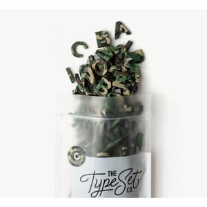 NWT Modern Camo Magnetic Letters The Type Set Co. green